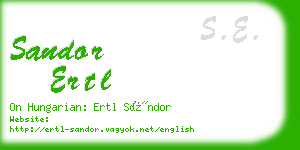 sandor ertl business card